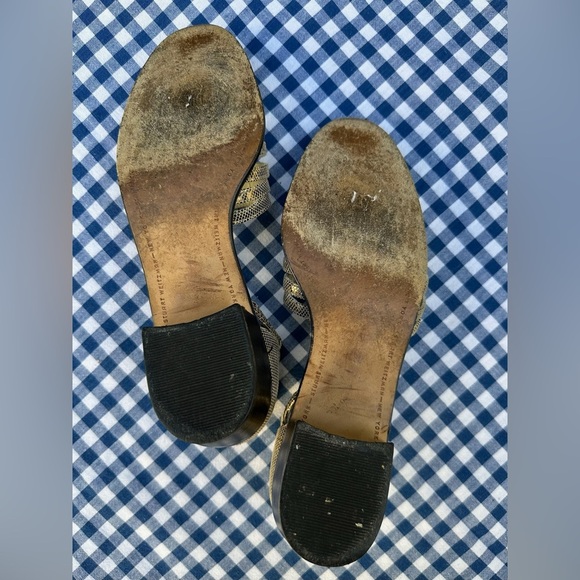Stuart Weitzman Snakeskin Cage Sandals size 4W - Picture 4 of 6